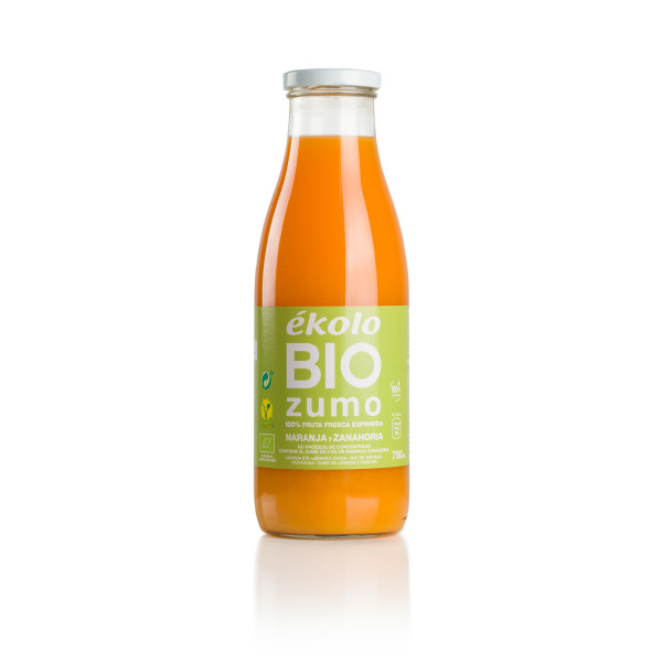 Zumo de NARANJA Y ZANAHORIA Ecológico 100% exprimido