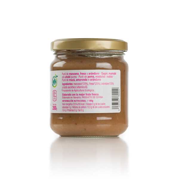 Puré de Manzana, Fresa y Arándano...