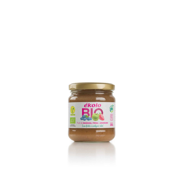 Puré de Manzana, Fresa y Arándano...
